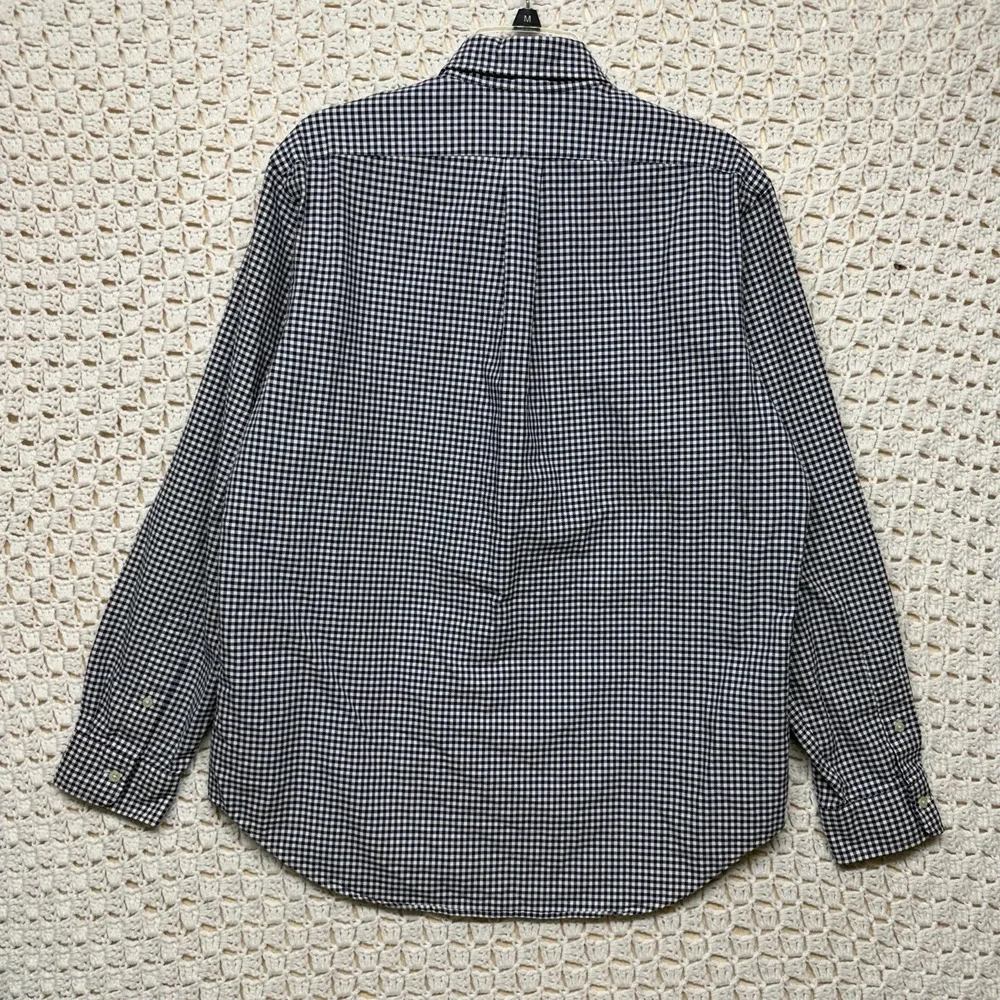 Polo Ralph Lauren Shirt Mens Sz L Blue Check Button Down Long Sleeve 100% Cotton